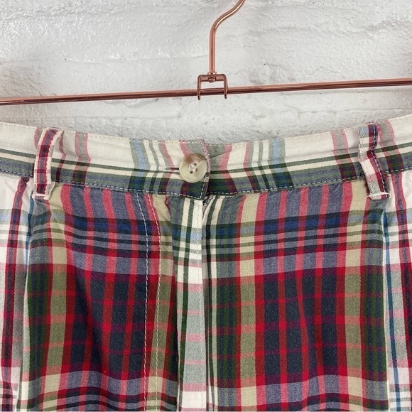 Pendleton Vintage 80s Chino Shorts Plaid Pleated High Waist Side Pockets 27 - Picture 2 of 14